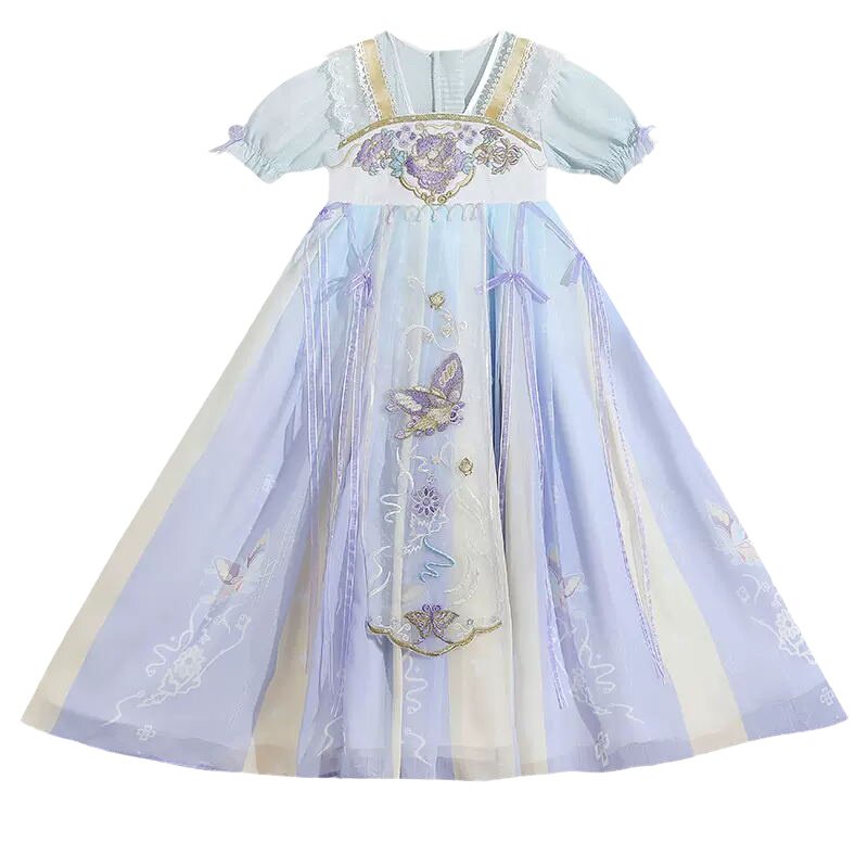 女童汉服夏季短袖超仙古风连衣裙
