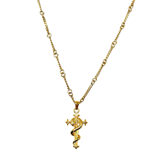 【蛇年限定】权杖灵蛇十字本命年项链男女小众设计高级毛衣链礼物