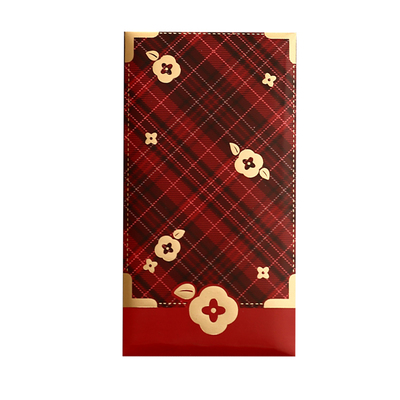 格纹卡通红包袋蝴蝶结小号