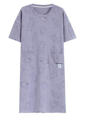 顶瓜瓜纯棉超柔软春夏睡裙