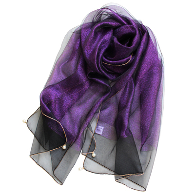 春秋钻珠韩版女真丝丝巾礼服披肩