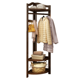 家用转角衣帽架卧室落地墙角衣服架室内角落多功能简易拐角挂衣架