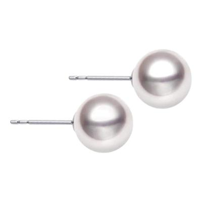 KEZ极光淡水珍珠耳钉女s925银