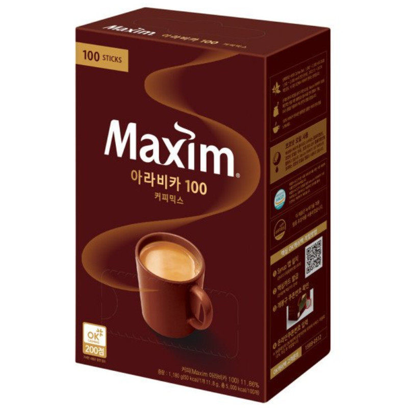 韩国Maxim麦馨阿拉比卡三合一速溶咖啡阿拉伯黑咖啡咖啡粉礼盒装
