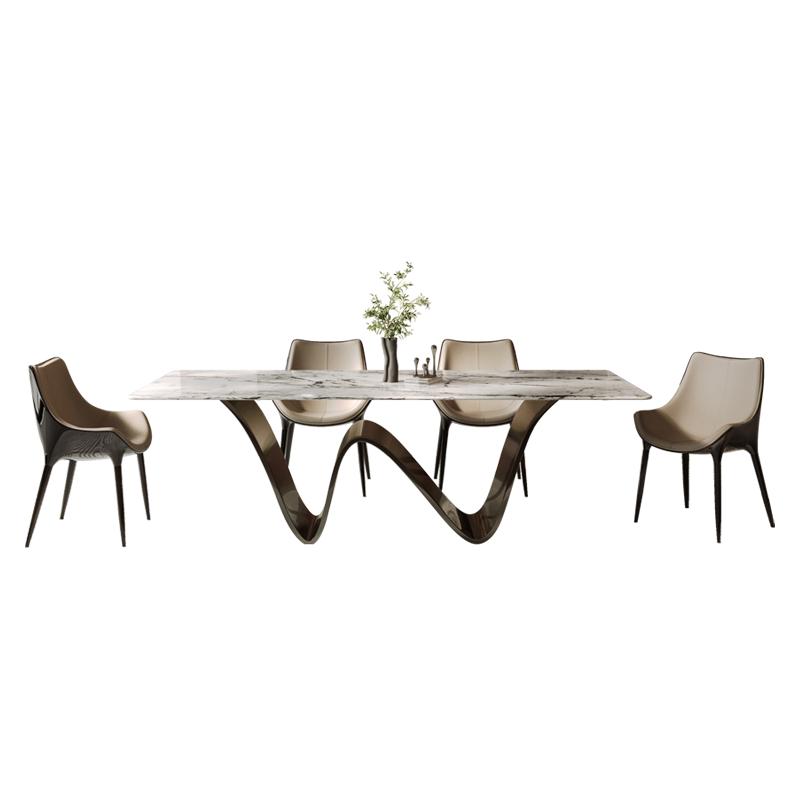 政府补贴大理石餐桌长方形极简轻奢高端家用餐桌椅组合设计新款A