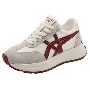 小个子内增高阿甘鞋2025新款秋冬季加绒厚底休闲运动鞋小码女鞋32