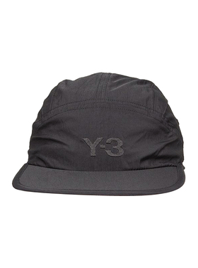 Y-3山本耀司男女同款黑色字母贴标再生锦纶鸭舌棒球帽 HA6534