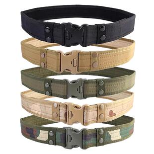 帆布战术外腰带宽cp插扣男士学生保安军训迷彩皮带5cm快速扣调节