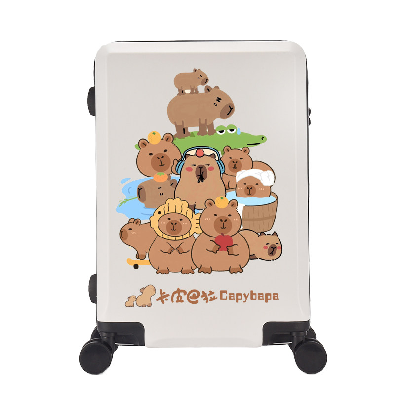 卡皮巴女童可坐万向轮登机箱