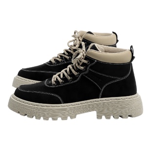 环球厚底增高马丁靴男款2026春季百搭时尚户外登山英伦风休闲短靴