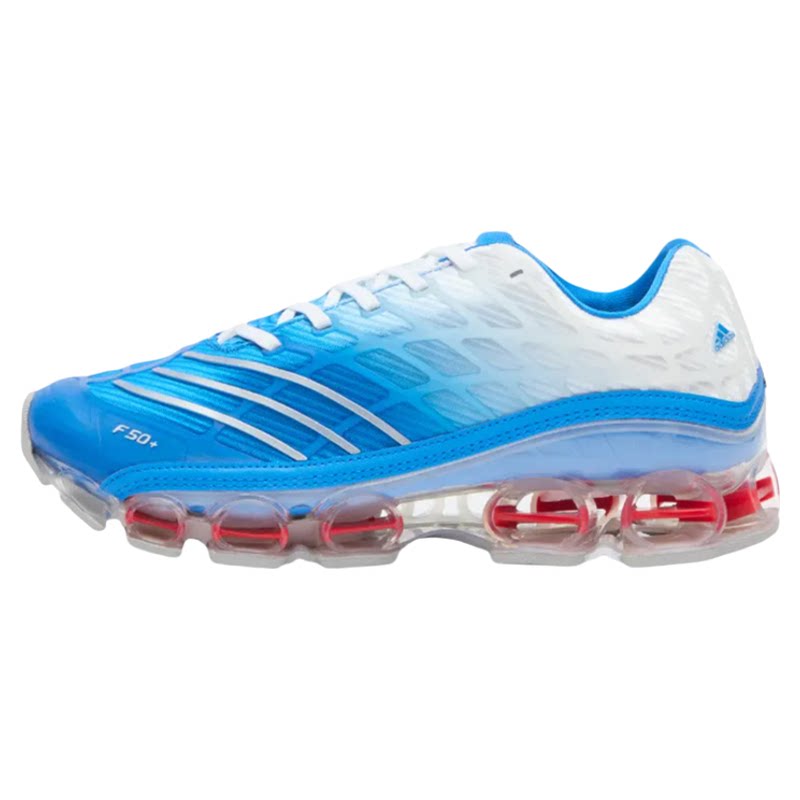 阿迪达斯ADIDAS MEGARIDE F50 白蓝 防滑耐磨 气垫跑步鞋 JR4632