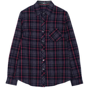 2026春季新款大码纯棉宽松中年妈妈长袖休闲全棉格子衬衫外套女装