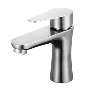 304不锈钢水龙头加高单冷面盆家用卫生间洗手洗脸盆冷热台盆龙头