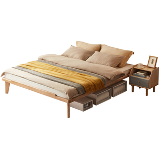 林氏睡眠无床头床悬浮实木床1.5米单人离地高脚榻榻米政府补贴