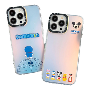 潮牌ins风米奇适用于苹果14手机壳14plus多啦a梦iPhone13男士12镭射11promax网红X软xr硅胶xsmax高级防摔套女