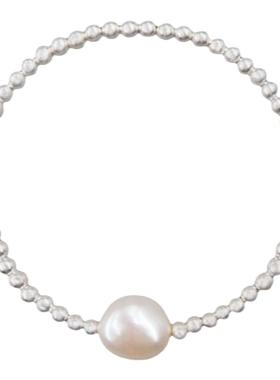 游七月女S925银天然珍珠简约手工