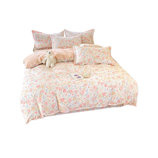 全棉被套四件套100纯棉四季通用男女孩床单床笠款学生宿舍三件套4