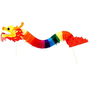 新款中国龙影楼拍照道具幼儿园手工制作元旦节材料包儿童贴纸舞龙