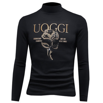 秋冬男士半高领修身保暖长袖卫衣