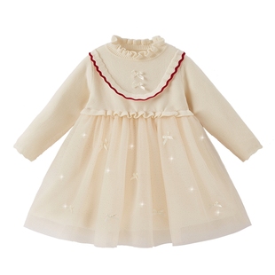 [保暖加厚]儿童连衣裙秋冬女童毛衣裙公主裙女孩裙子宝宝洋气冬装