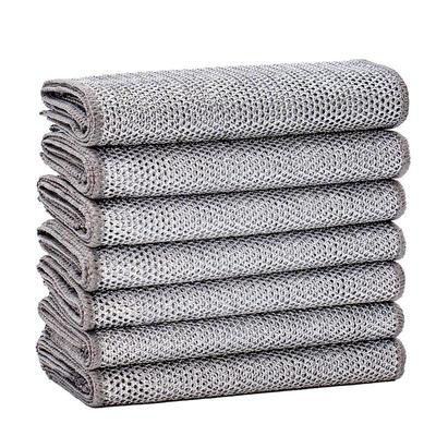 竹纤维钢丝二合一厨房专用洗碗布