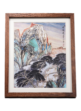 铜雕画《雪霁图》装饰画摆台