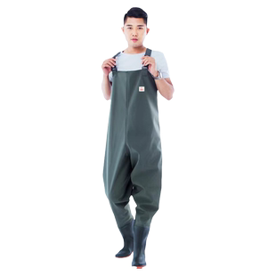 连脚雨裤子连雨靴成人连体裤雨裤男雨衣鞋全身下水裤雨鞋雨裤防雨