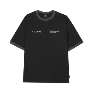 GWIT 美式重磅cleanfit撞色夏季体恤半袖潮牌情侣纯棉短袖T恤男