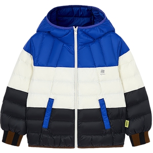 [时装周同款]woobaby儿童羽绒服轻薄90白鸭绒25冬远红外发热外套