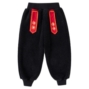 嘟嘟家儿童裤子红色宝宝新年衣服男童女童冬季长裤婴儿过年童装