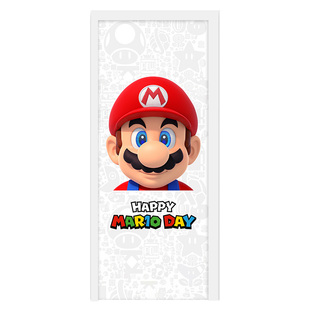 超级玛丽马里奥补门贴纸遮丑补洞可爱卡通木门翻新自粘壁纸整张画