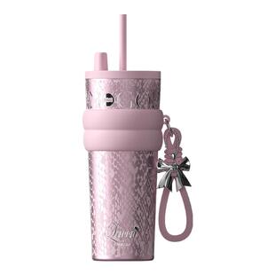 世大家保温杯女士高颜值2025新款大容量杯子高级送礼车载吸管水杯