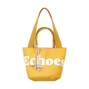 马登复古时尚手拎单肩黄色帆布水桶包斜挎包小个子单间手提包包女