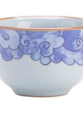 官窑水墨远山陶瓷茶杯