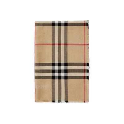 【24期免息】BURBERRY 双面两用格纹丝毛混纺围巾 80970261