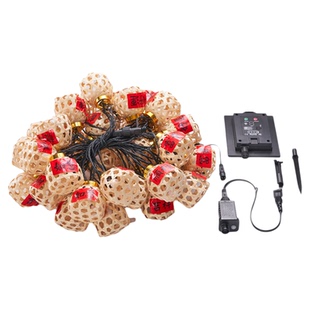 手工太阳能竹编灯笼灯泡小彩灯串树上装饰灯户外阳台布置灯氛围灯