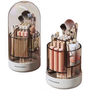 佳帮手旋转化妆刷收纳筒大容量防尘学生宿舍收纳盒阶梯桌面化妆盒