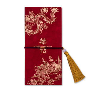 dongdong婚宴龙凤高端结婚请柬新中式婚礼喜帖红色请帖邀请函定制