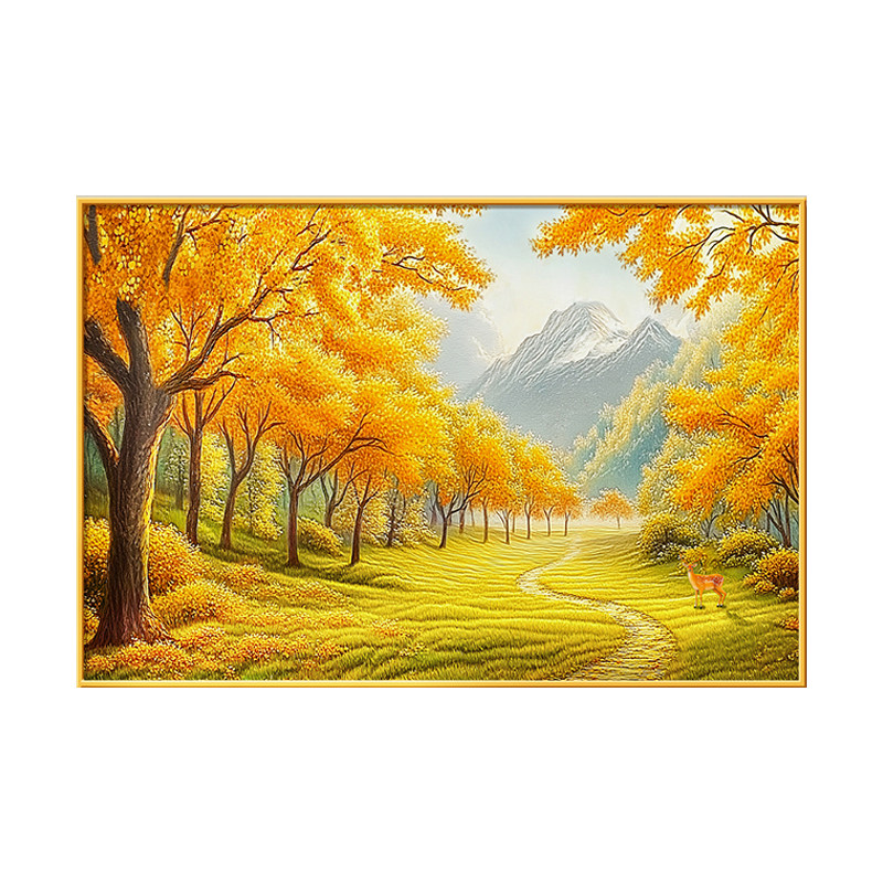 森林风景画餐厅装饰画高级感