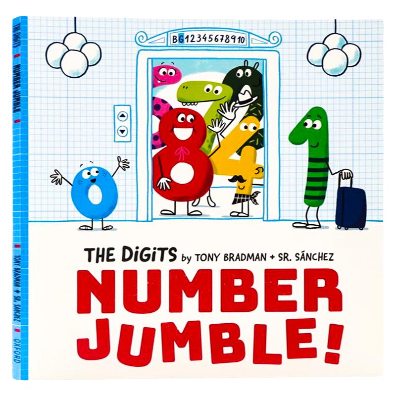 数学主题牛津精品绘本数字朋友 英文原版 手忙脚乱的数字们 The Digits Number Jumble 儿童益智幽默趣味图画书Oxford出版社平装