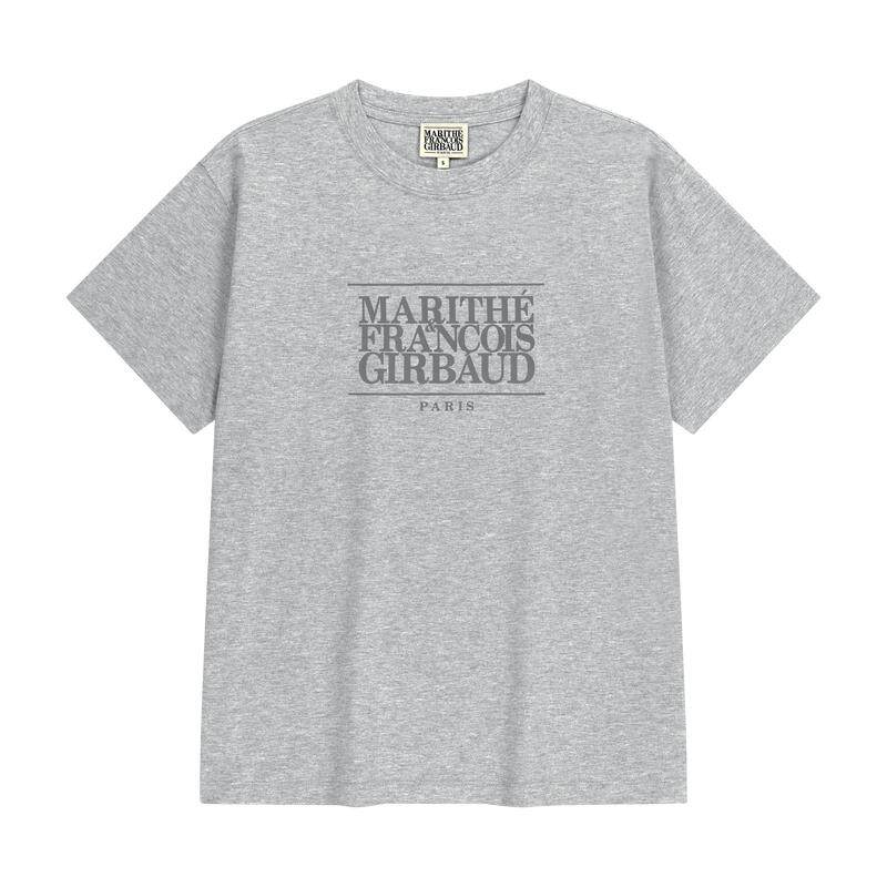 MARITHE经典LOGO T恤衫 情侣男女同款印花简约圆领短袖上衣2026夏