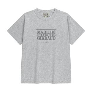 MARITHE经典LOGO T恤衫 情侣男女同款印花简约圆领短袖上衣2026夏