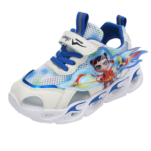 儿童凉鞋男包头哪吒发光凉童软底男宝亮灯镂空鞋夏季男童凉鞋男孩