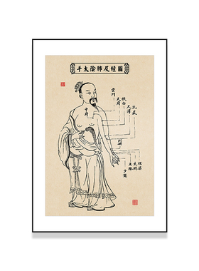 中医针灸馆12经络穴位挂画定制