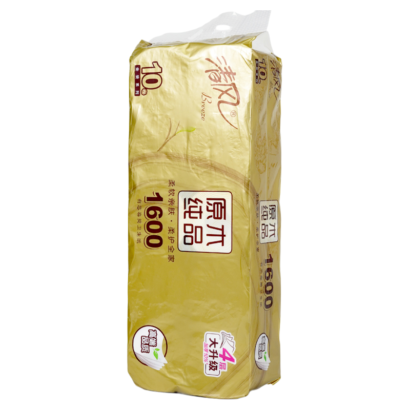 清风1600克卷筒纸4层家用整提装