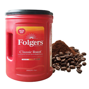 美国Folgers福爵研磨咖啡粉1.21kg非速溶需过滤浓香中度纯咖啡粉