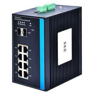 TSN交换机 1588 V2 PTP时间敏感 精准时钟同步 网管千兆2光8电 导轨式 IP42 自愈冗余环网交换机