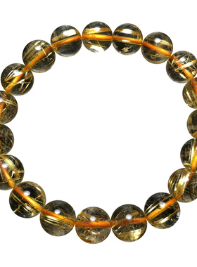 天然透体金发晶单圈手链顺发钛晶