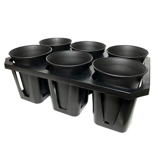 圆形万象盆6格托架组合黑白色景天玉露老桩兰花盆育苗 控根型号全
