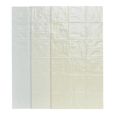 法式中古风复古珍珠釉贝壳光墙瓷400x800大砖卫生间厨房长条格子